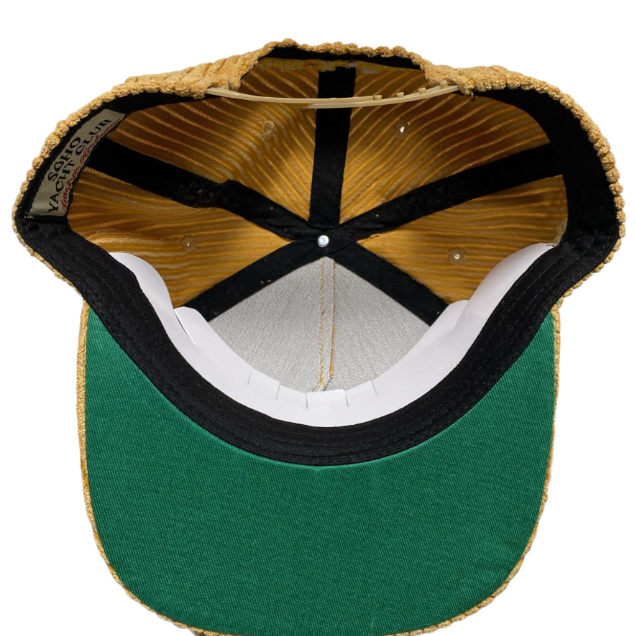 Corteiz Soho Yacht Club Corduroy Tan Brown Velour Snapback Cap
