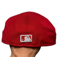 LA Dodgers Red and White Fitted Cap