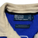 Ralph Lauren Polo Blue and White Merino Wool Long Sleeve Polo Shirt (S)
