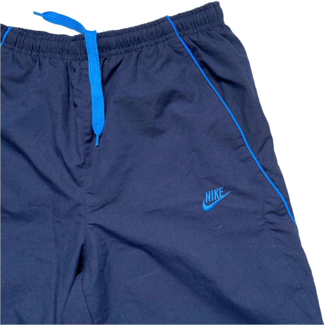 Nike Navy and Blue Shell Trackpant Nylon Shorts (S)