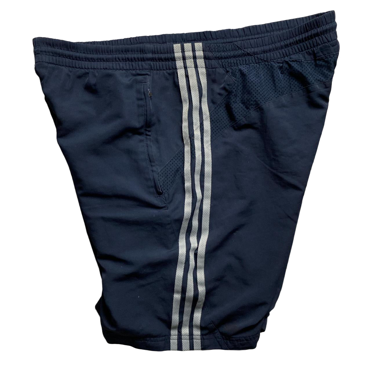 Adidas Vintage Navy and Grey Shell Trackpant Shorts (M)