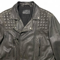All Saints Black Leather Biker Jacket (L)