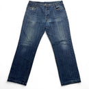 YSL Yves Saint Laurent Vintage Y2K Navy Blue Embroidery Jeans