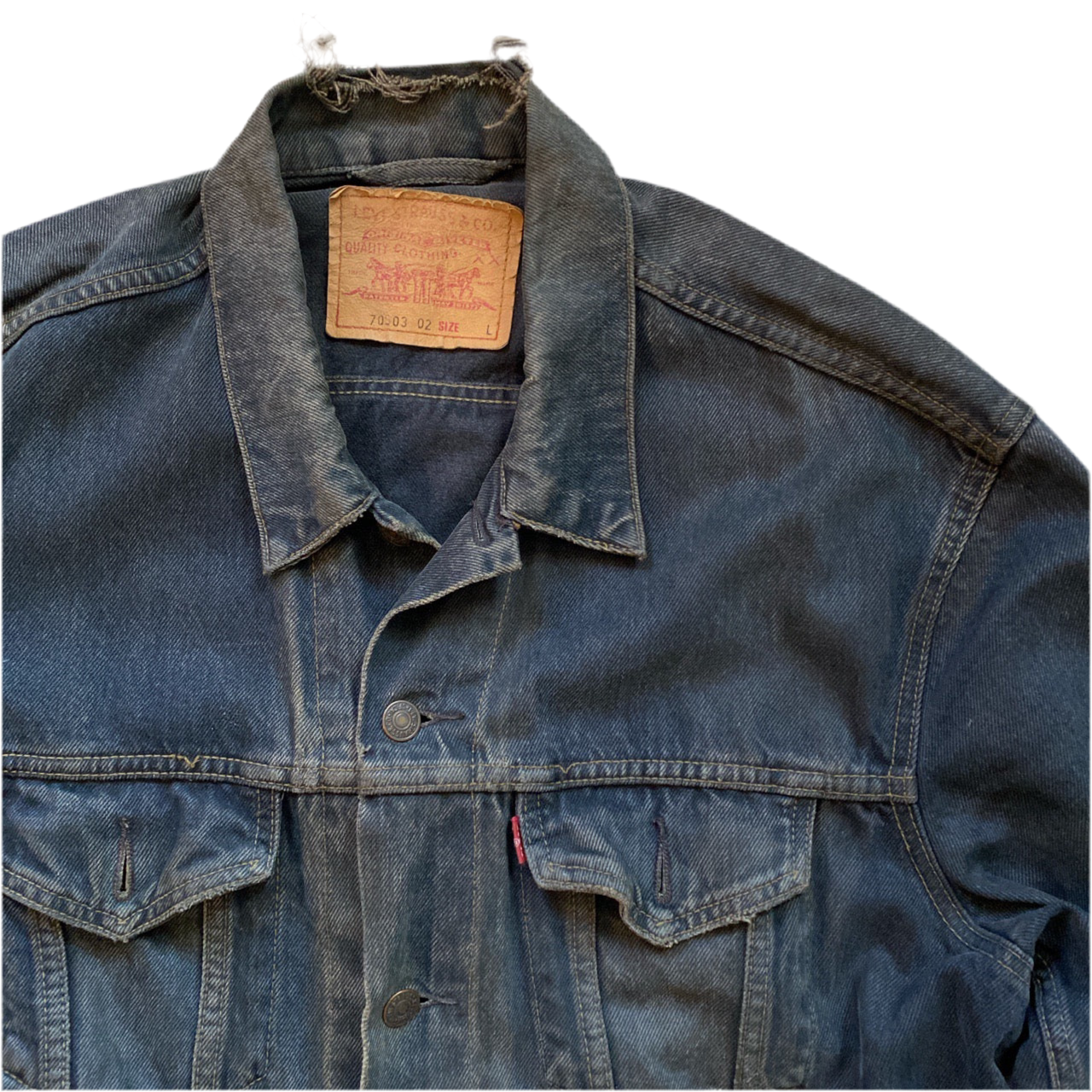 Levis 7053 Distressed Denim Jacket (L)