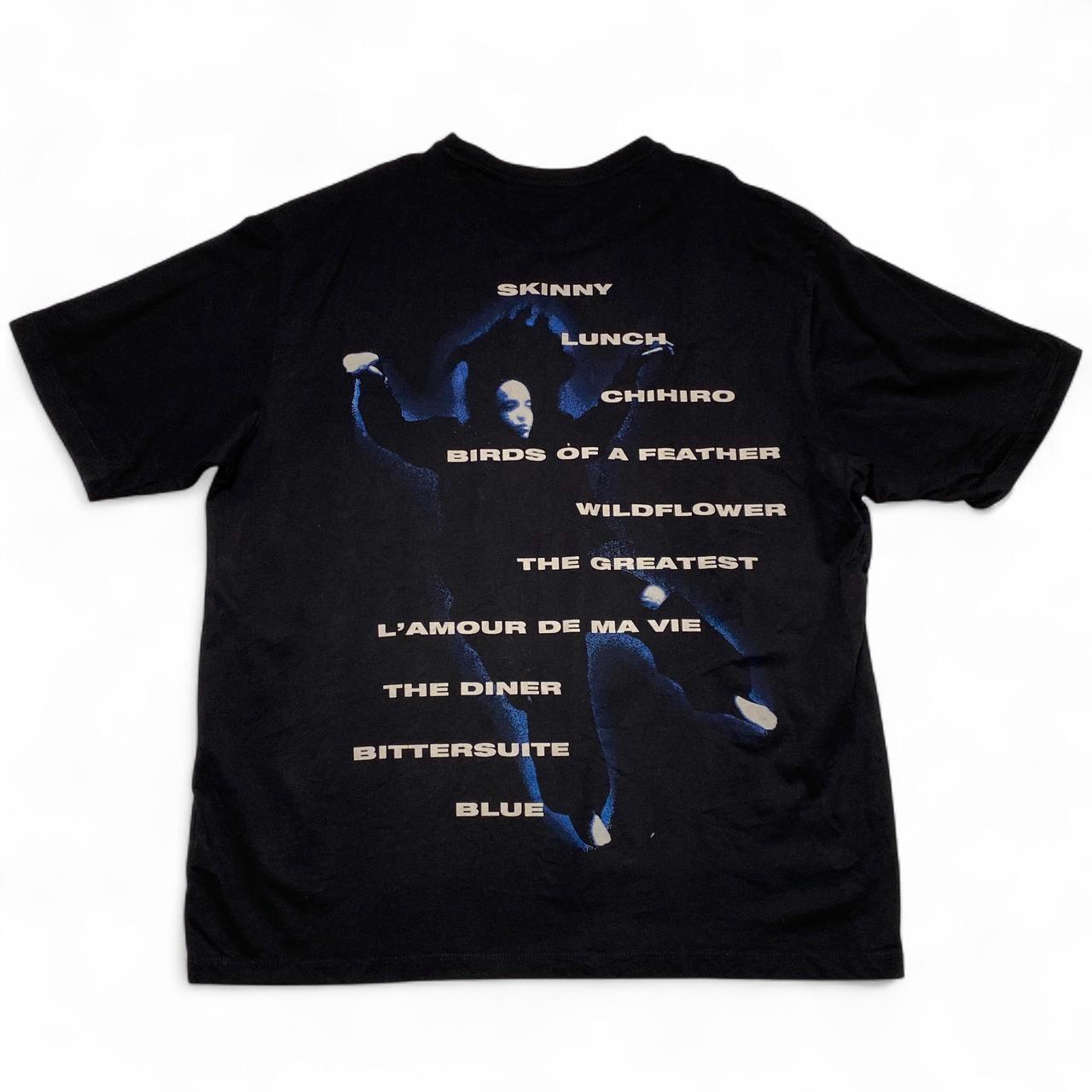 Billie Eilish 2025 Tour T Shirt Black and Blue (XL)