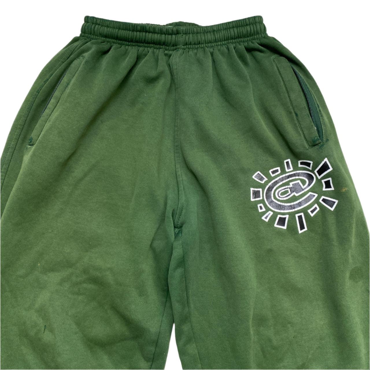 Always Do What You Should Do Green Black and White Baggy Joggers (S)