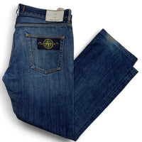 Stone Island Straight Navy Stonewashed Jeans (32W)