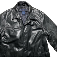GAP Vintage Black Leather Peacoat (XL)