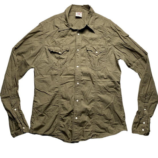 True Religion Khaki Green Stitch Shirt (L)