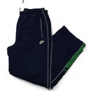 Nike Vintage y2k Navy White and Green Shell Trackpant Bottoms (XL)