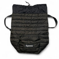 Supreme Pertex Quantum Puffer Down Filled Jacket Black and White Box Logo Backpack Bag