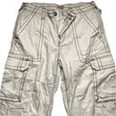True Religion Baggy Cream and Brown Embroidery Cargo Trousers (28W)