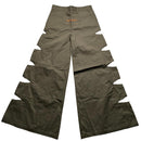 Criminal Damage Rib Cut Baggy Parachute Combat Slit Cargo Trousers Khaki Green and Orange (26W)