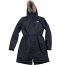 The North Face Dryvent Womens Black and White Parka Fur Trim Coat (M)