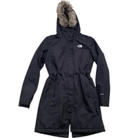 The North Face Dryvent Womens Black and White Parka Fur Trim Coat (M)