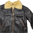 Vintage Brown Sherpa Sherling Big Heavy Leather Jacket (3XL)