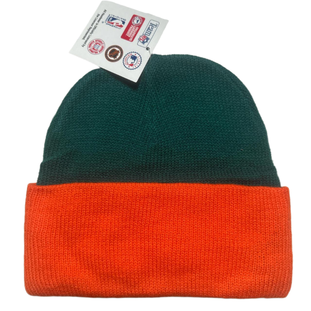 Miami Dolphins Vintage 90’s Team NFL Green and Orange Beanie Hat