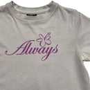 Always Do What You Should Do White and Pink Womens Baby Tee (M)