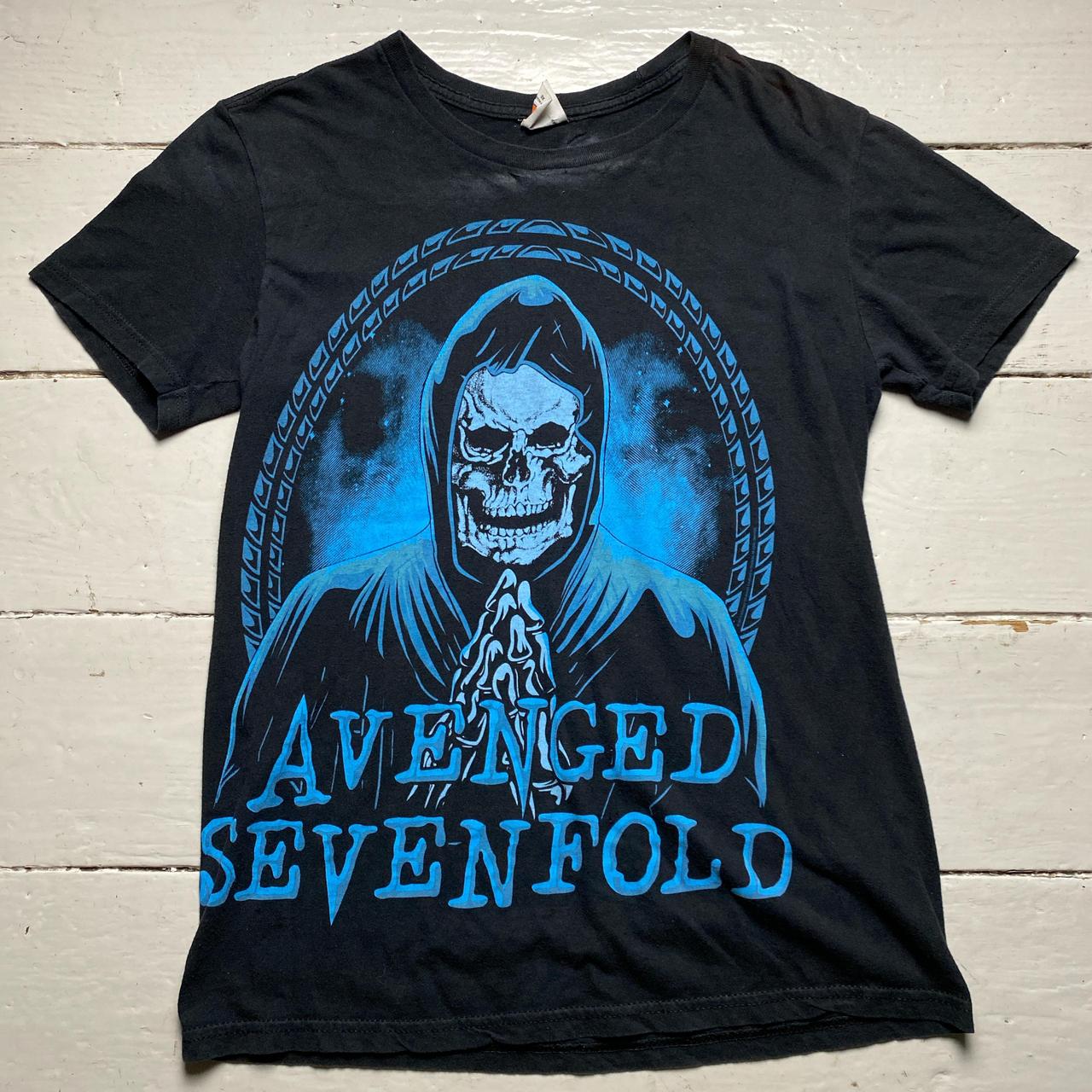 Black Avenged Sevenfold Blue and Black T Shirt