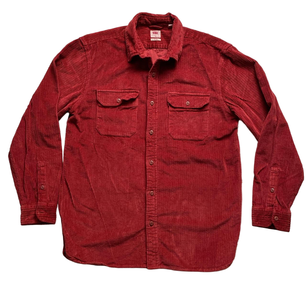 Levis Red Corduroy Long Sleeve Shirt (M)