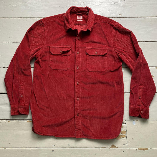Levis Red Corduroy Long Sleeve Shirt