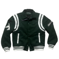 Maniere De Voir World Is Yours Green and White Bomber Jacket (S)