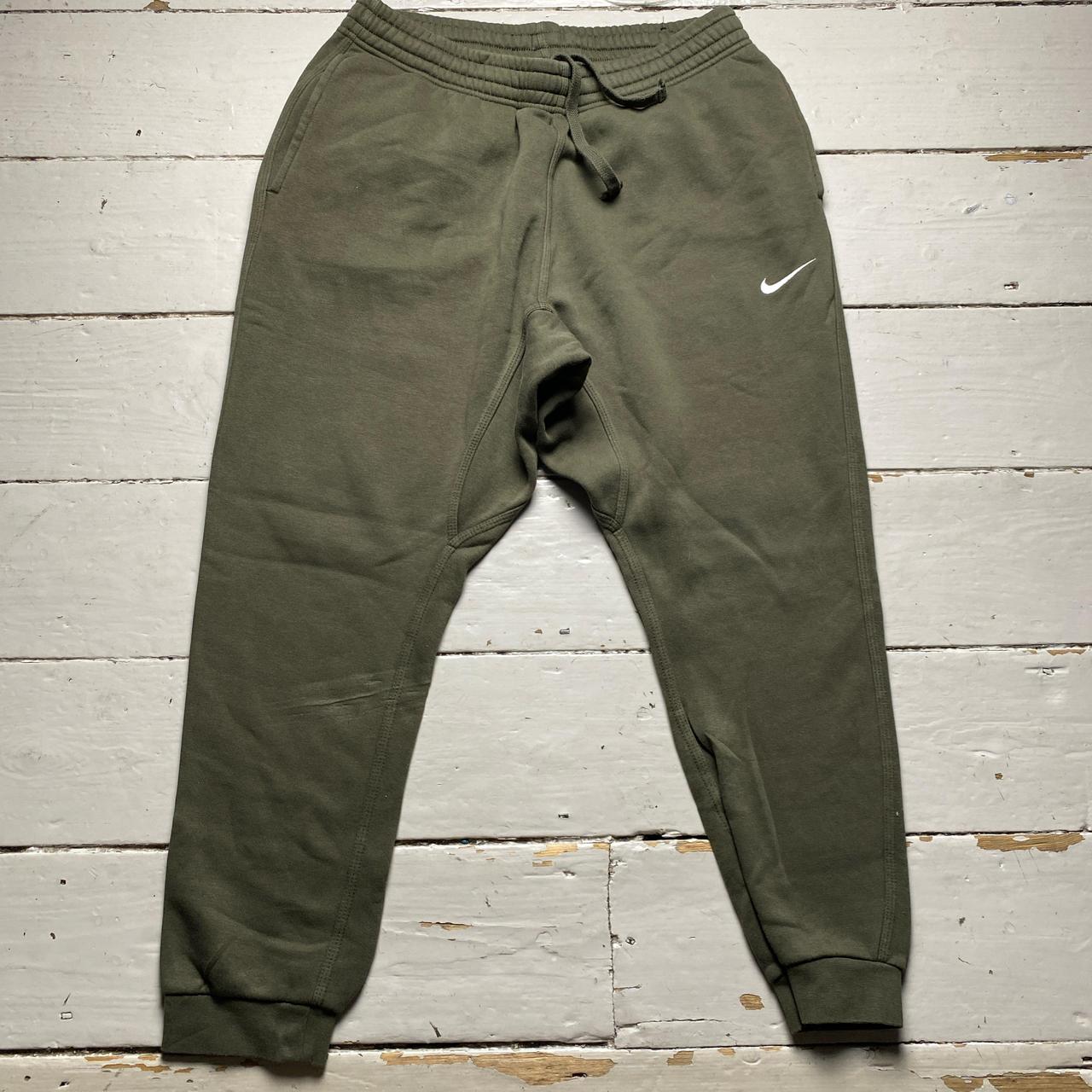 Nike Swoosh Khaki Green and White Joggers