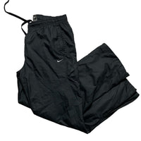 Nike Swoosh Black and White Baggy Shell Trackpant Bottoms (XL)