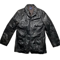 GAP Dark Brown Long Leather Trench Coat Jacket (L)