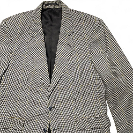 Burberry Vintage Grey Checked Suit Jacket (XL)