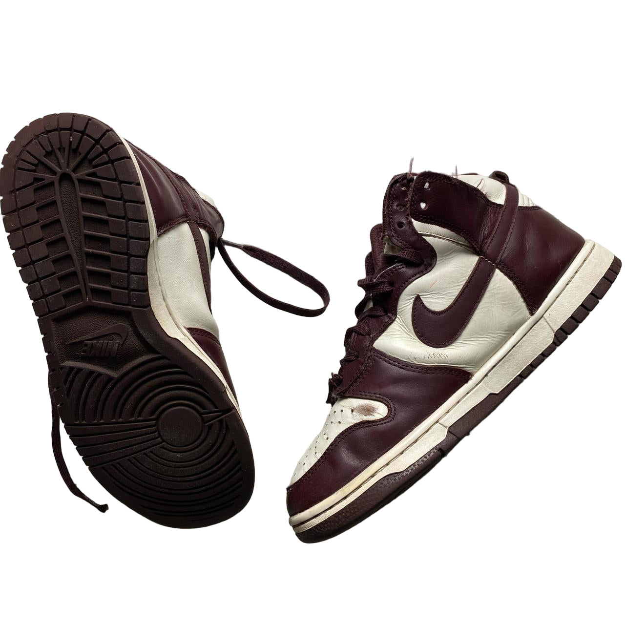 Nike Dunk Brown and White High Top (UK 7)