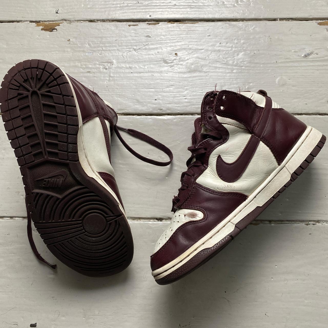 Nike Dunk Brown and White High Top