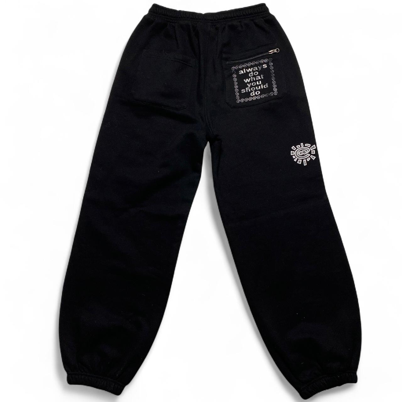 Always Do What You Should Do Black and White Baggy Joggers (L)