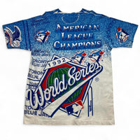 Toronto Blue Jays World Series League Champions 1992 90’s T Shirt White and Blue (XL)
