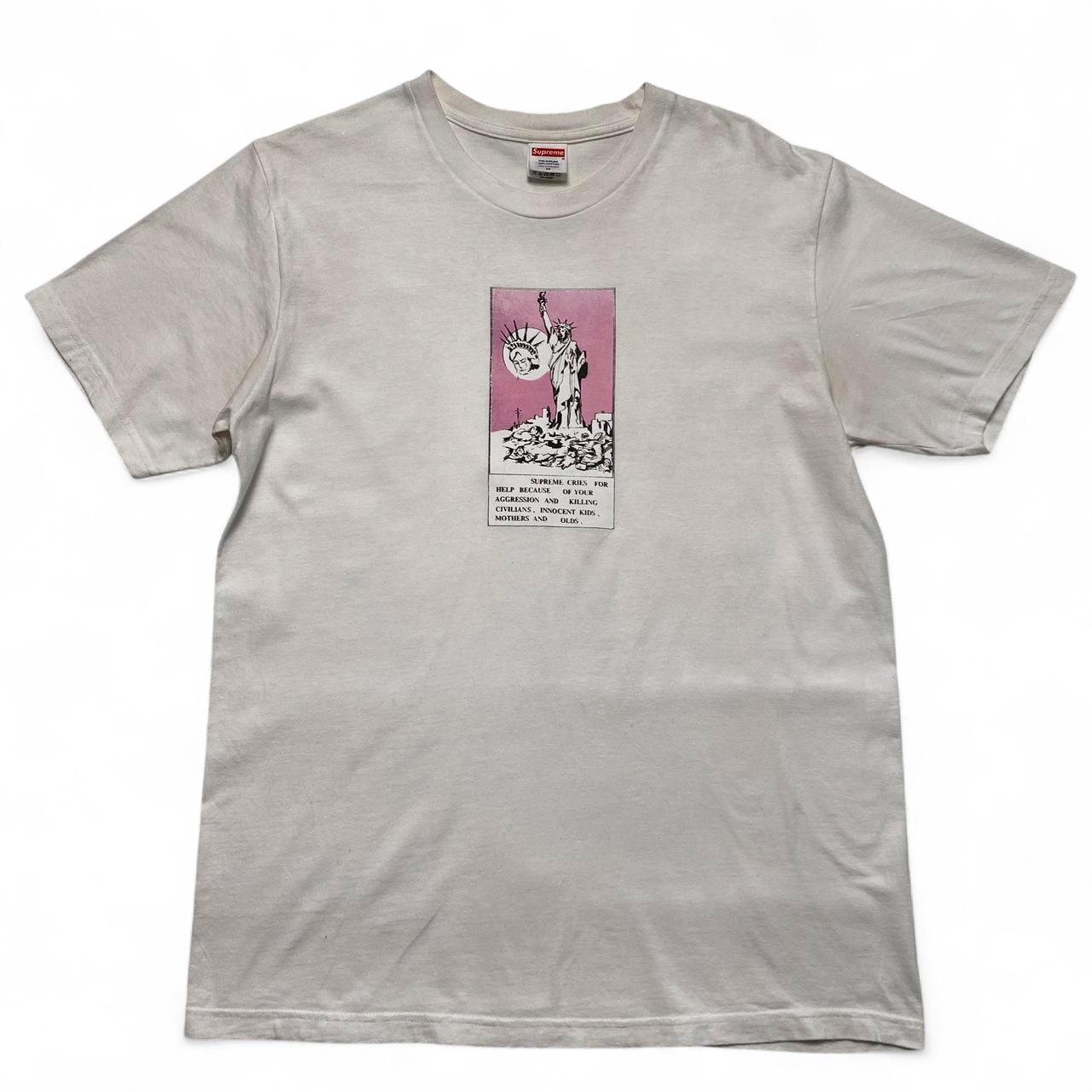 Supreme Statue of Liberty White and Pink T Shirt (M)