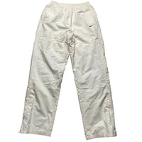 Nike Cream White and Navy Swoosh Baggy Trackpant Shell Bottoms (M)