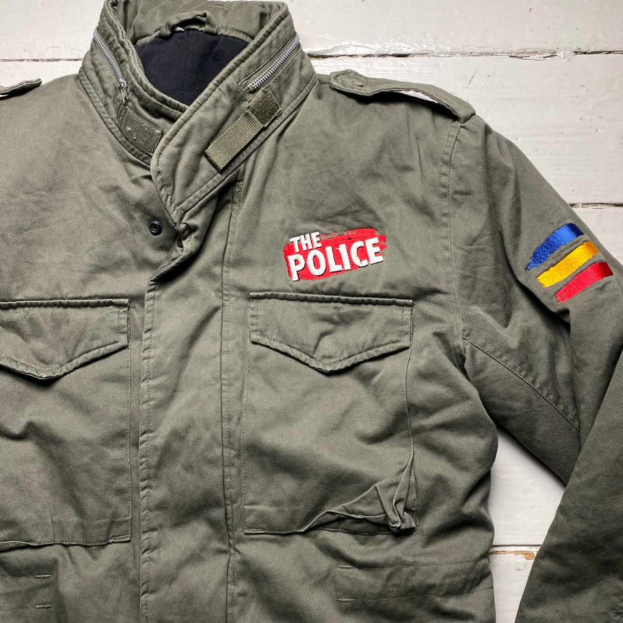 The Police Vintage Khaki Green Military Jacket