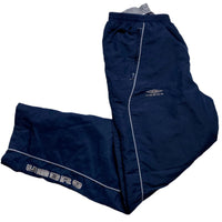 Umbro Navy and White Shell Trackpant Bottoms (S)