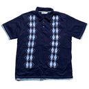 Yves Saint Laurent Navy Repeat Diamond Logo YSL Vintage Polo Shirt (2XL)