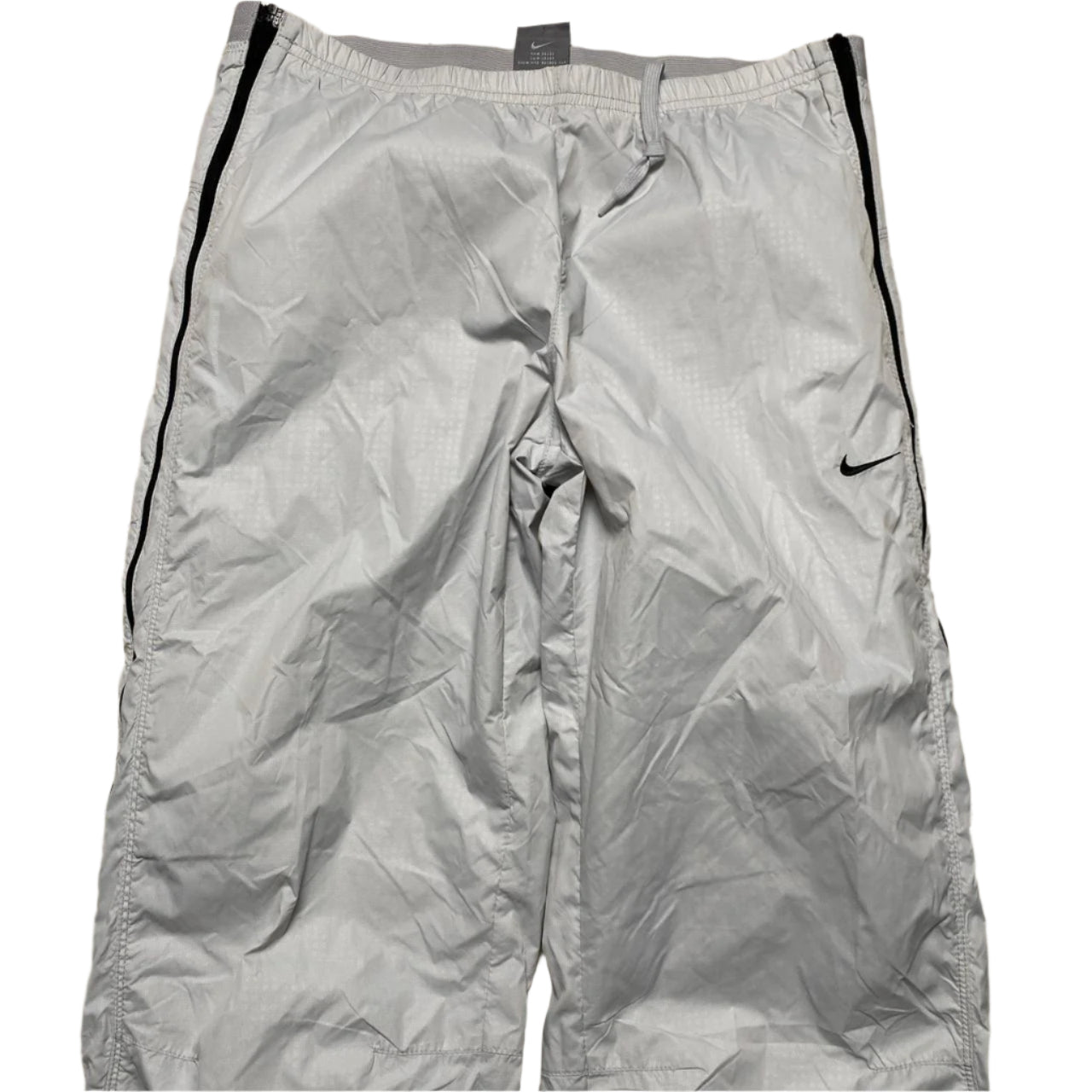 Nike Vintage y2k Shell Trackpant Baggy Bottoms Silver White and Black (S)