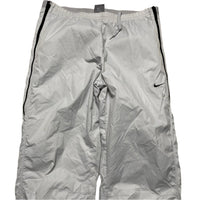 Nike Vintage y2k Shell Trackpant Baggy Bottoms Silver White and Black (S)