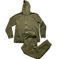 Nike Khaki Box Logo Black and White Swoosh Tracksuit (L)