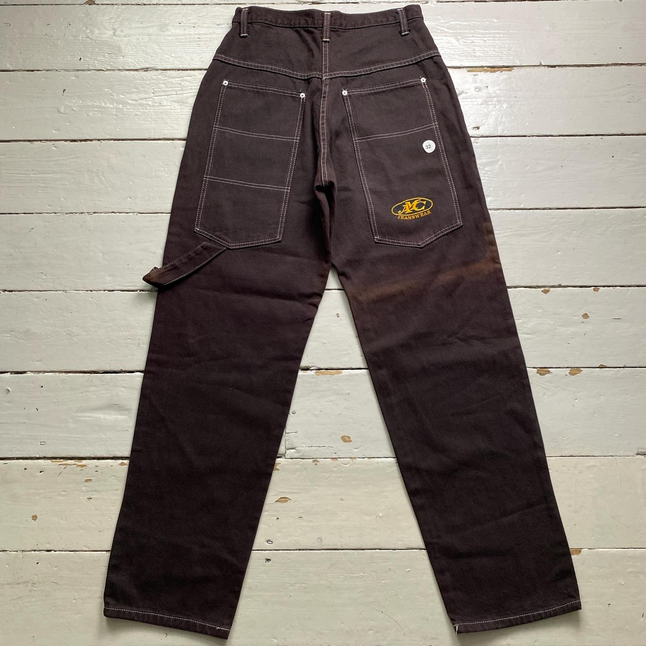 AMC Jeanswear Vintage 90’s Baggy Brown White Stitch Cargo Carpenter Jeans