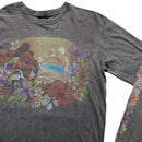 Stussy Hawaiian Motorbiker Girl Grey Floral Long Sleeve T Shirt (S)
