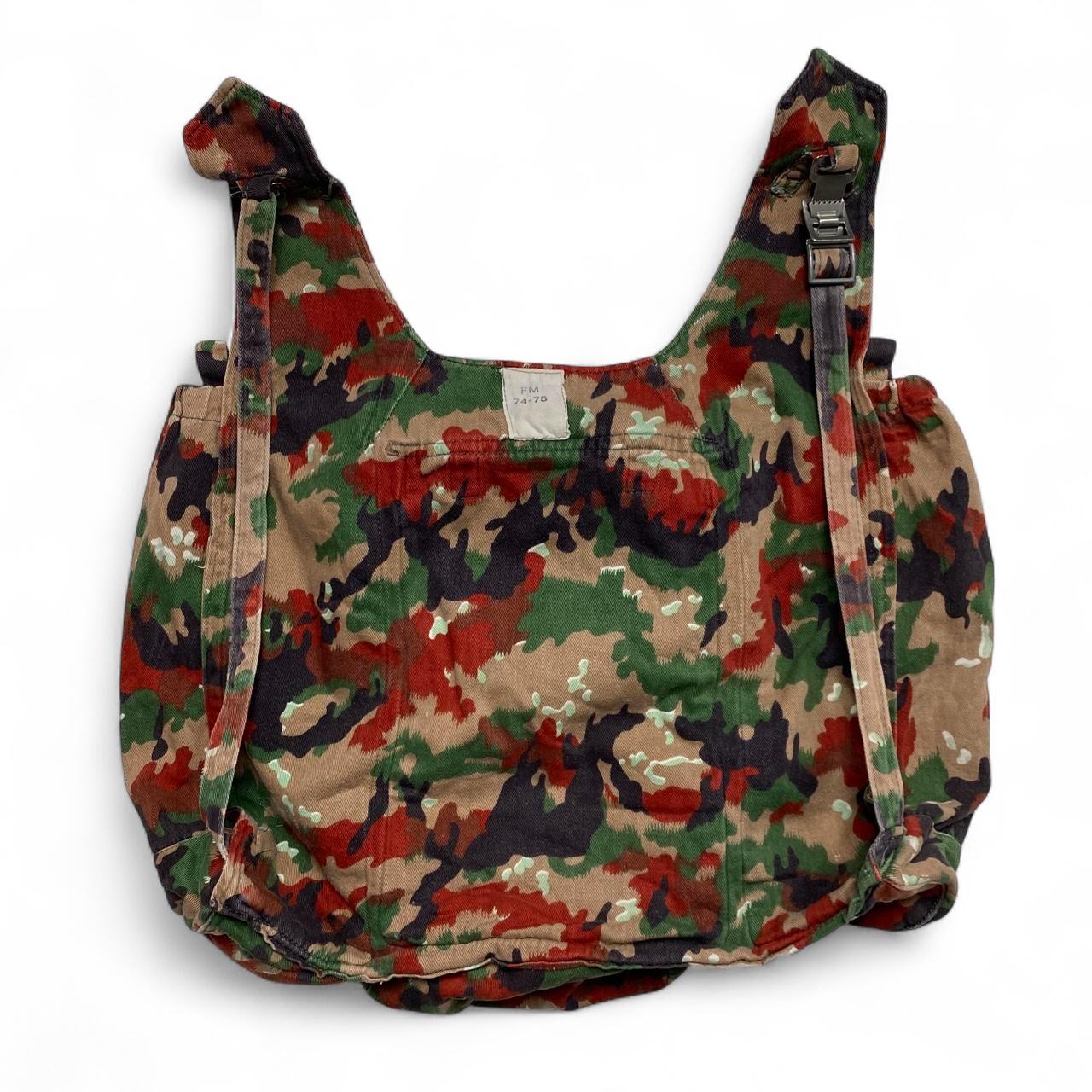 Swiss Camo M70 Camouflage Red Green and Brown Vintage Military Backpack