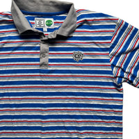 Always Do What You Should Do Education Lake Elsinore Eyes Blue Red and White Stripe Polo (M) Shirt