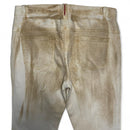 Prada Distressed Runway Vintage y2k Cream Lace Up Flared Cowgirl Jeans (28W)