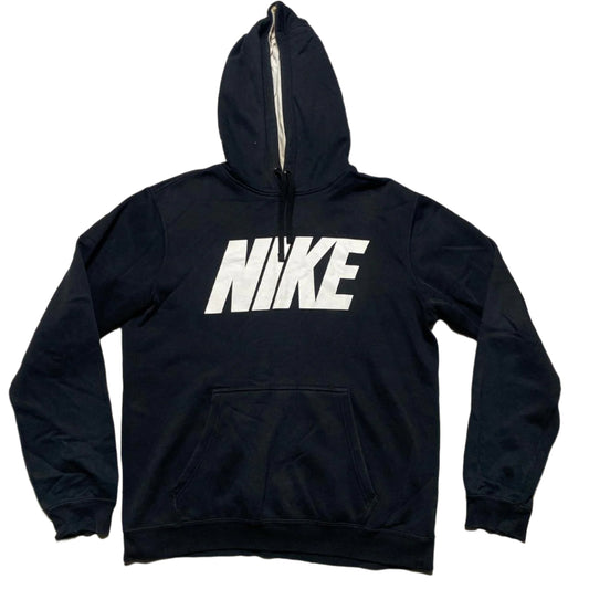 Nike Club Black and White Spellout Hoodie (M)