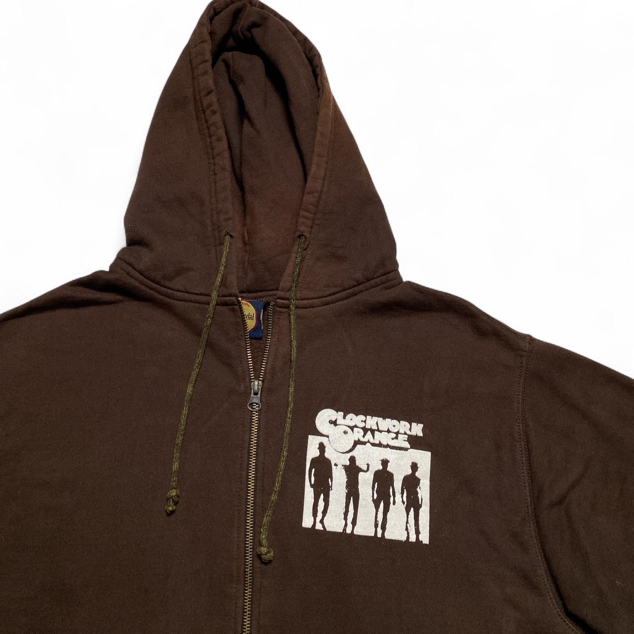Clockwork Orange Brown and White Zip Hoodie