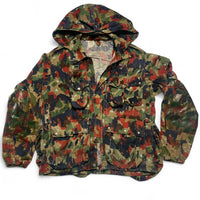 Swiss Camo M70 Camouflage Red Brown and Green Vintage Military Army Jacket (L)